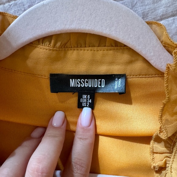 🍊 Missguided Yellow Lace Detail Smock Dress - Picture 3 of 4